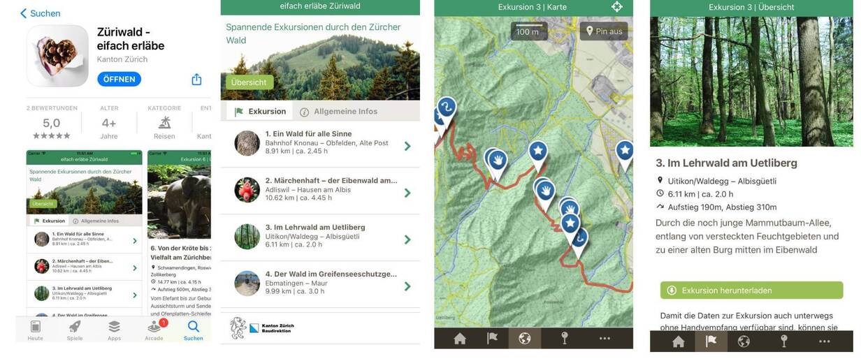 Wander-App für Erlebnisse mit der Family in Zürich Wanderungen für Familien in Zürich mit der Erlebnis-App Züriwald