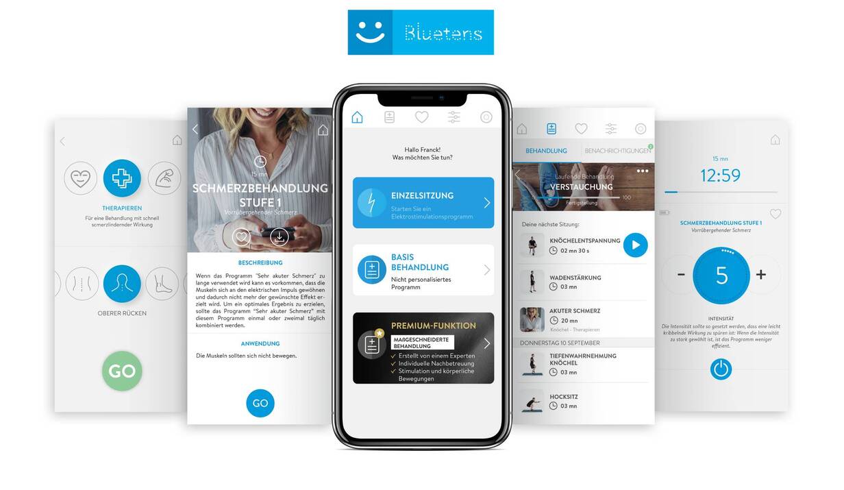 Elektrostimulationsgerät mit App Bluetens Verwendung mit der App