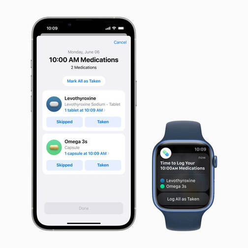 Apple Health hat eine Funktion zur Erinnerung an die Einnahme von Medikamenten Apple Watch und iPhone zeigen Erinnerung für Medikamente