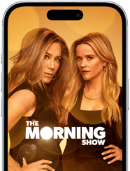 Ein iPhone 15 mit Apple TV+ und der Serie The Morning Show