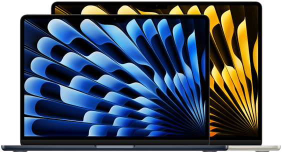 Vorderansicht von 13" und 15" MacBook Air Modellen