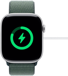 An almost fully charged Apple Watch Series 10.