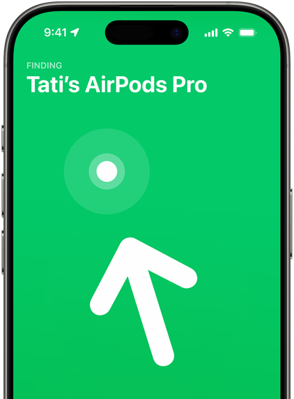 iPhone, affichant Localiser pour AirPods Pro